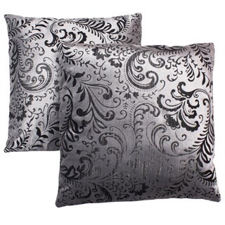 Abbyson Living Composure 18-inch Silver/ Black Decorative Pillows (Set of 2)