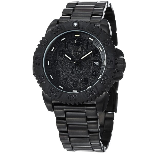 Luminox Men's A.3152.BO 'Colormark' Black Dial Black Stainless Steel Watch