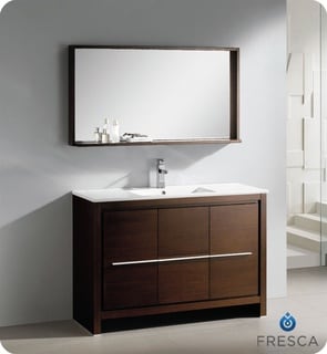 For sale Fresca Allier 48-inch Wenge Brown Modern Bathroom Vanity with Mirror