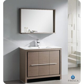 Great Prices Fresca Allier 40-inch Grey Oak Modern Bathroom Vanity with Mirror