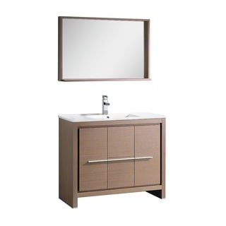 Fresca Allier 40-inch Grey Oak Modern Bathroom Vanity with Mirror