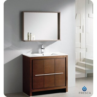 Buy Cheap Fresca Allier 36-inch Wenge Brown Modern Bathroom Vanity with Mirror