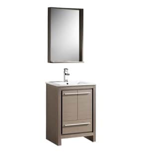 Fresca Allier 24-inch Grey Oak Modern Bathroom Vanity with Mirror