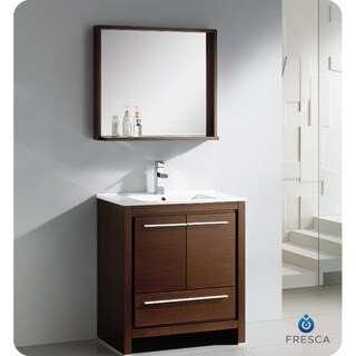 Best Shopping Fresca Allier 30-inch Wenge Brown Modern Bathroom Vanity with Mirror