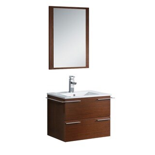 Fresca Cielo 24-inch Wenge Brown Modern Bathroom Vanity with Mirror