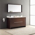 Fresca Allier 60-inch Wenge Brown Modern Double Sink Bathroom Vanity with Mirror