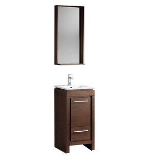 Fresca Allier 16-inch Wenge Brown Modern Bathroom Vanity with Mirror