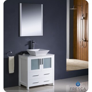 Find Shop Fresca Torino 30-inch White Modern Bathroom Vanity with Vessel Sink