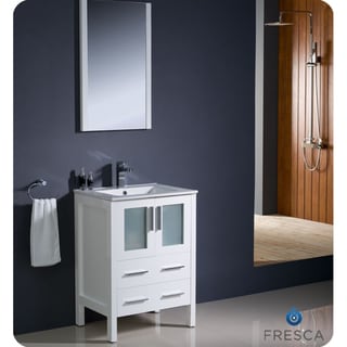 Big Save Fresca Torino 24-inch White Modern Bathroom Vanity with Undermount Sink