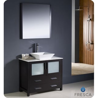 Best Shopping Fresca Torino 36-inch Espresso Modern Bathroom Vanity with Vessel Sink