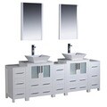Fresca Torino 84-inch White Modern Bathroom Vanity with Double Vessel Sinks