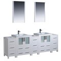 Fresca Torino 84-inch White Modern Bathroom Double Vanity with Side Cabinets and Undermount Sinks