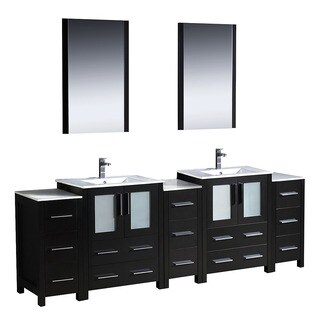 Fresca Torino 84-inch Espresso Modern Bathroom Double Vanity with Undermount Sinks