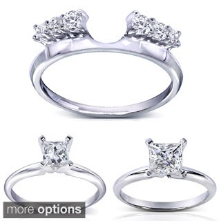14k White Gold 1/4 to 1ct TDW Diamond Wrap or Solitaire Ring (H-I, I1-I2)
