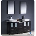 Sale Modern Fresca Espresso Double Sink Bathroom Vanity N99 Refda