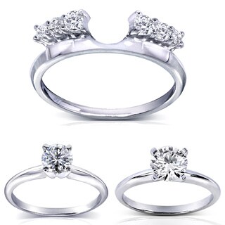 14k White Gold 1/4 to 1ct TDW Diamond Wrap or Solitaire Ring (H-I, I1-I2)