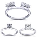 14k White Gold 1/4 to 1ct TDW Diamond Wrap or Solitaire Ring (H-I, I1-I2)