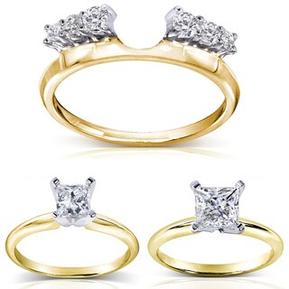 14k Two-tone Gold 1/4 to 1ct TDW Diamond Wrap or Solitaire Ring (H-I, I1-I2)