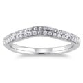 Miadora 14k White Gold 1/3ct TDW Diamond Curved Wedding Band (G-H, I1-I2)