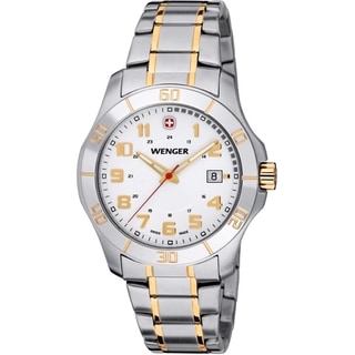 Wenger Men's Alpine Two-Ttne Silver Dial Stainless Steel Watch