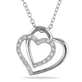 Miadora Sterling Silver 1/10ct TDW Diamond Heart Necklace