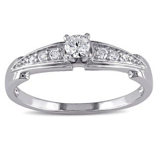 Miadora Sterling Silver 1/4ct TDW Diamond Ring