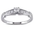 Miadora Sterling Silver 1/4ct TDW Diamond Ring