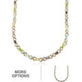 Two-tone Silver Multi-gemstone and Diamond Accent Oval 'XO' Link Necklace