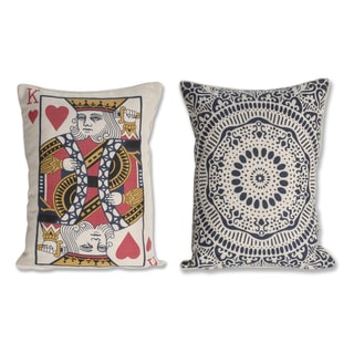 Reversible King Card Reversable 14x18-inch Decorative Pillow