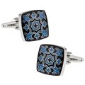 Cuff Daddy Silvertone Fleur de Lis Enamel Cuff Links