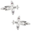 Cuff Daddy Silvertone Spitfire Plane Cuff Links