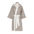 Women's Organic Cotton White and Tan Stripe Robe