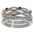 Tressa Sterling Silver Cubic Zirconia Stackable 3-color Ring Set