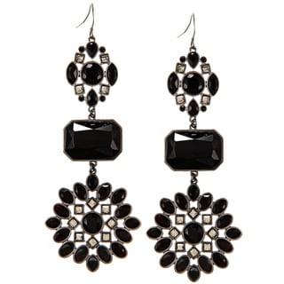 ABS by Allen Schwartz Silvertone CZ Linear Triple Drop Fashion Earrings