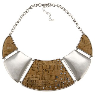 ABS by Allen Schwartz Silvertone CZ Collar Fashion Necklace
