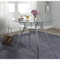 Tempered Glass Chrome Round Dining Table