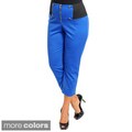 Stanzino Women's Plus Button Detail Capri Pants