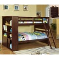 Multi-functional Espresso Finish Twin over Twin Bookshelf Bunk Bed/ Chest Set