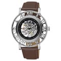 Akribos XXIV Men's Stainless Steel Automatic Skeleton Strap Watch