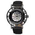Akribos XXIV Men's Stainless Steel Automatic Skeleton Strap Watch