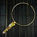 Green Tigers Eye Long Y Necklace Handmade in Brass (South Africa)
