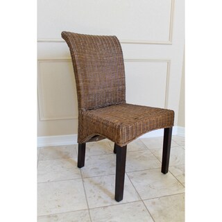 'Campbell' Woven Wicker High Back Chairs (Set of 2)