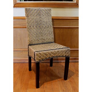 'Joseph' Rattan Peel Woven High Back Chairs (Set of 2)