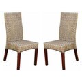 'Joseph' Rattan Peel Woven High Back Chairs (Set of 2)