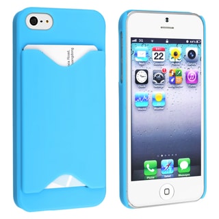 BasAcc Sky Blue Snap-on Case with Card Holder for Apple Phone 5