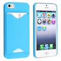 BasAcc Sky Blue Snap-on Case with Card Holder for Apple Phone 5