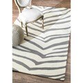Handmade Zebra Grey Wool Rug