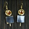 Handmade Brass Showplace Topaz Earrings (South Africa)