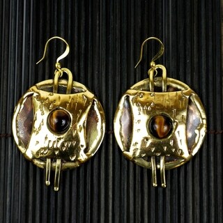 Handmade Tigers Eye Strength Earrings (South Africa)