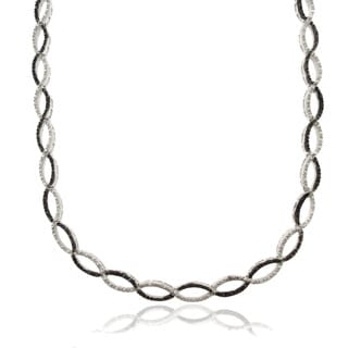 Fusion Silver Overlay 1/4ct TDW Black Diamond Infinity Necklace